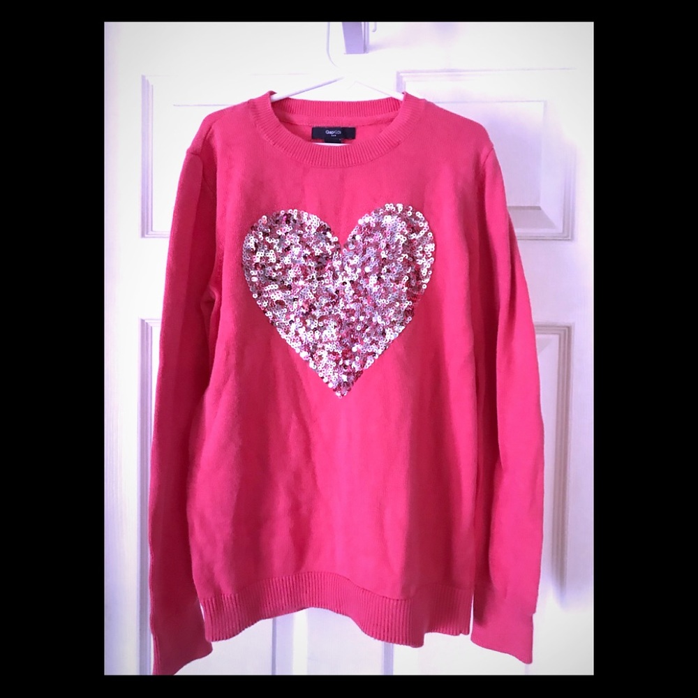 Sequin heart sweater